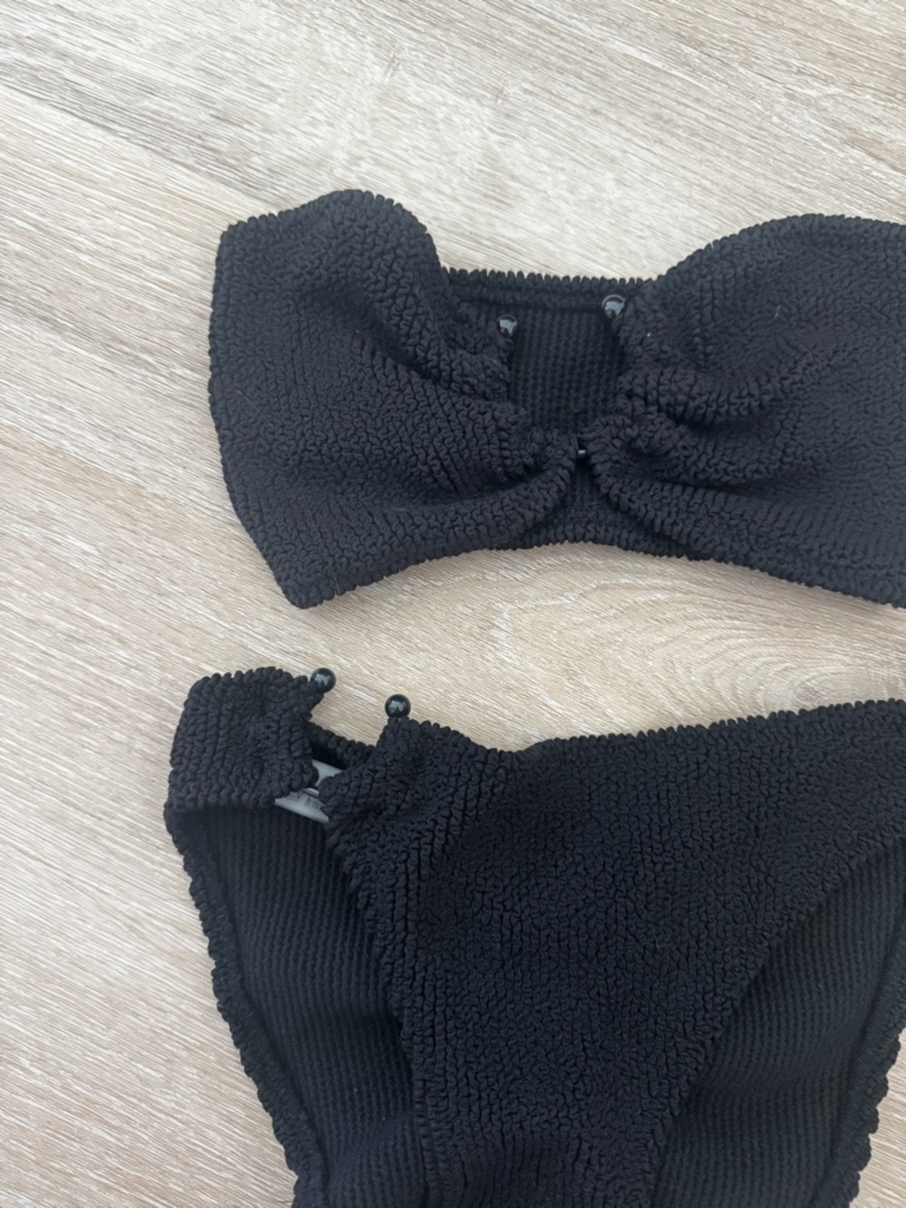 Victoria's Secret Black Smocked Bandeau Bikini Set